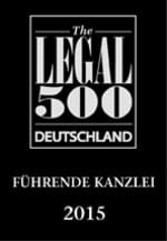 Legal500 2015 Empfohlen