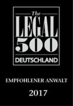 Legal500 2017 Empfohlen